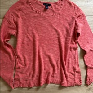 GAP Women's Bright Coral Crew Neck Sweater